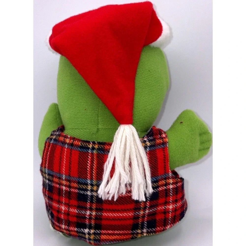 VTG 1988 McDonald's Muppet Babies Christmas Kermit  Plush Santa hat Plaid Vest